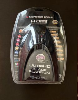 MONSTER CABLE ULTRA HD BLACK PLATINUM 16' 4K ULTIMATE HIGH SPEED HDMI CABLE