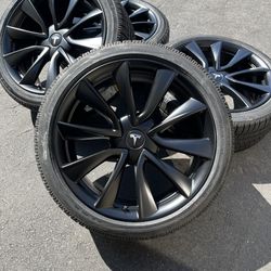 19” Tesla Model 3 sport Factory Oem wheels brand new rims Satin black pirelli tires 2018-2025