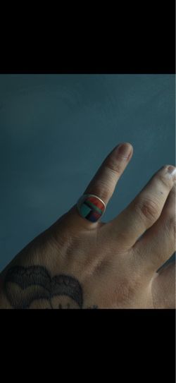 Vintage Multi Stone 925 Silver Signet Ring