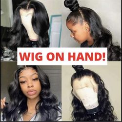 Lace Frontal Wig Brazilian human hair body wave straight and curly