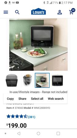 Whirlpool 0.5-cu ft 750 Countertop Microwave (Silver)  WMC20005YD