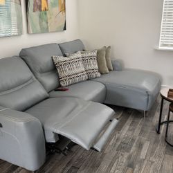 Leather Recliner Sectional Electric 