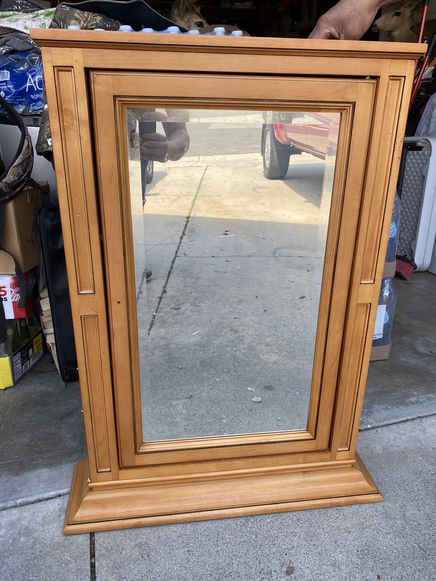 Brand new wood medicine cabinet w mirror