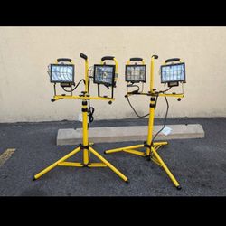2 New Work Lights - 6' DUAL HALOGEN LIGHTS 1000w