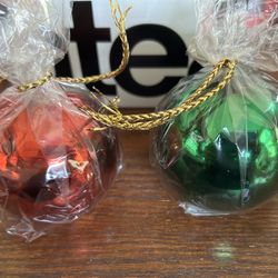 Crate & Barrel TAG Round Shaped 3” Christmas Candle Ornaments NIB