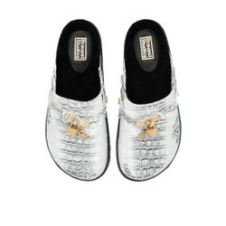 Bag Clogs White Snakeskin 