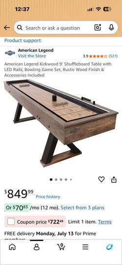 Shuffleboard table with cover