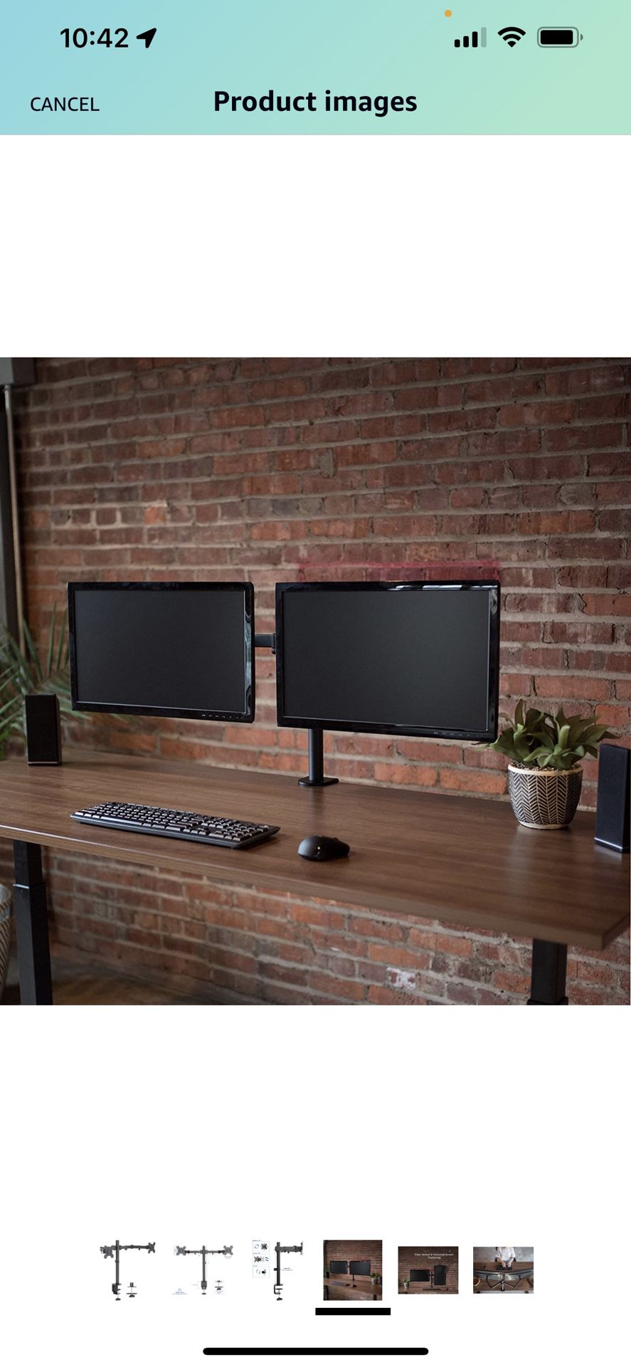 Dual Monitor Desk Mount - Sturdy Metal 