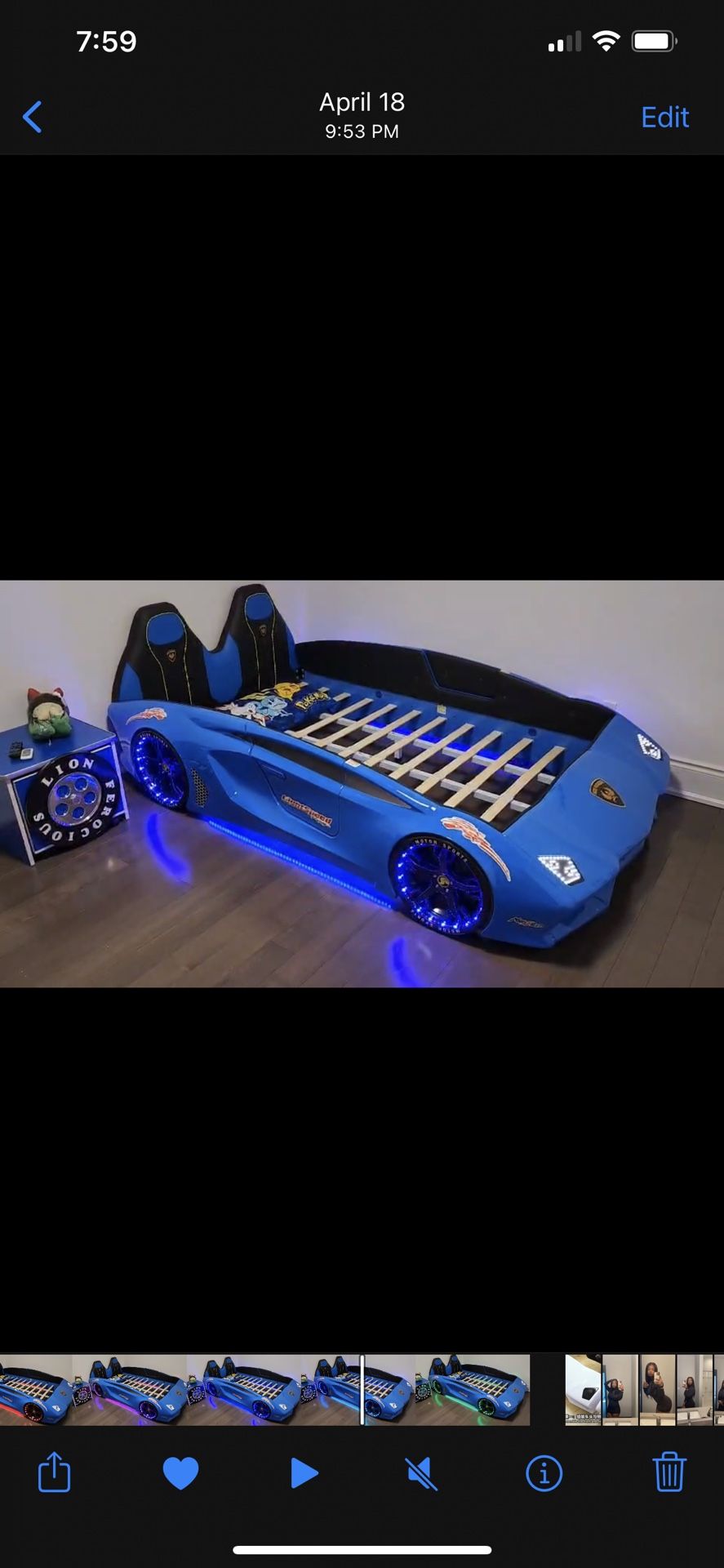 Kids Bluetooth Led Lamborghini car bed.