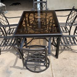 Beautiful Nice Glass & Metal Hampton Bay Patio Set