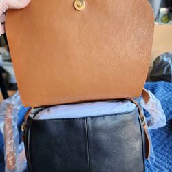 Black & Tan Crossbody Shoulder Bag