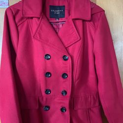 Red Wool Peacoat