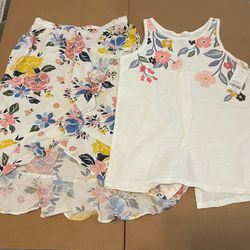 Carter’s girls size 8 floral sleeveless top and matching skirt. New with tags. 