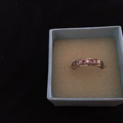 10 kt gold ruby and diamond ring