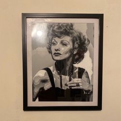 lucille ball From I Love Lucy Original Black And White Art Piece