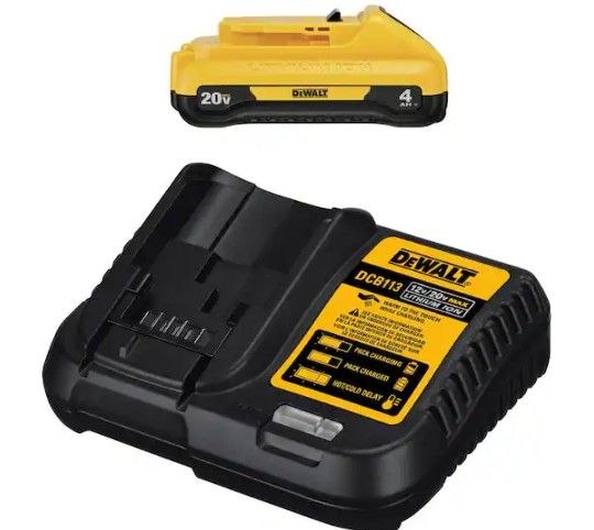 20V MAX Compact Lithium-Ion 4.0Ah Battery 12V to 20V MAX Charger.
