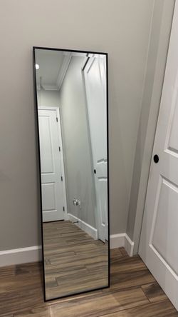 Black frame free stand mirror