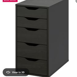 IKEA ALEX Drawer unit, black-brown