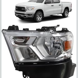 Driver Side Halogen Headlight Compatible with Ram 1(contact info removed)-2024, Front Left Headlamp 