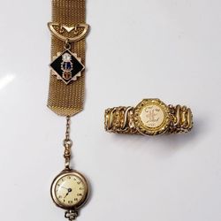 BEAUTIFUL ANTIQUE 1904 BLOUSE WATCH BROOCH & PHOTO BRACELET "EXCELLENT CONDITION"