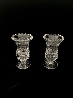 Pair of Crystal Toothpick holders or Bud Vases