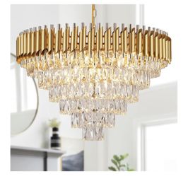 Aixlixi Gold Crystal Chandelier 30”