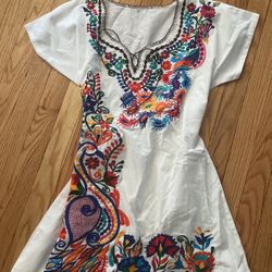 Mexican Linen White Dress