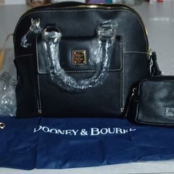 Dooney & Bourke Pebble Leather Satchel ,Black