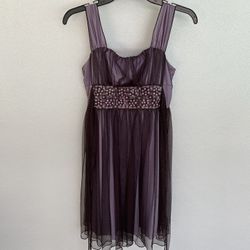 Girls purple semi formal tee length dress size 16