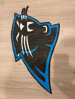 Carolina Panthers Logo Hand-Painted Wood Cutout