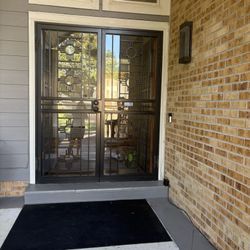 Decorative Security Rod Iron Double Doors