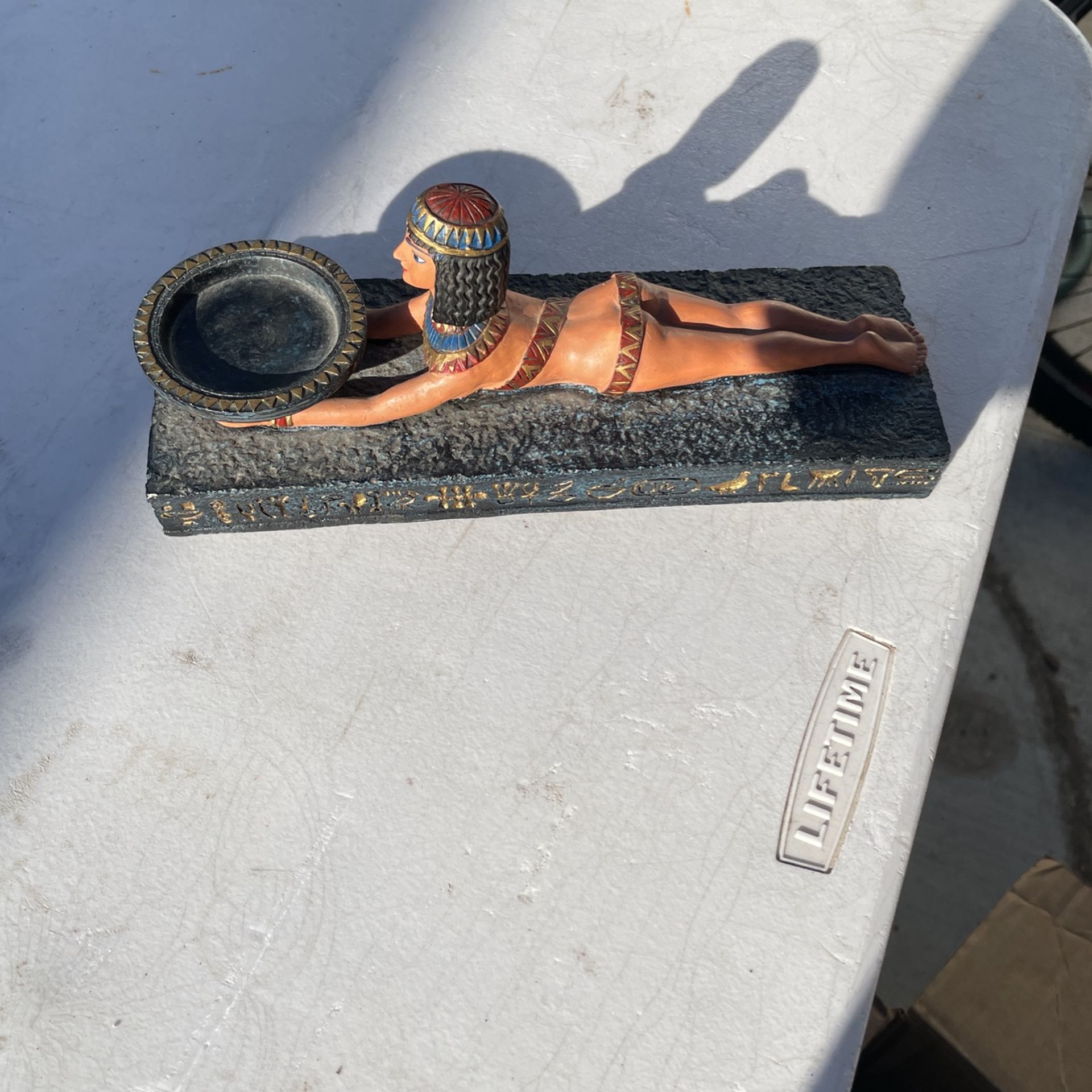 Egyptian Girl, hard Plastic Ceramic Decor Piece.