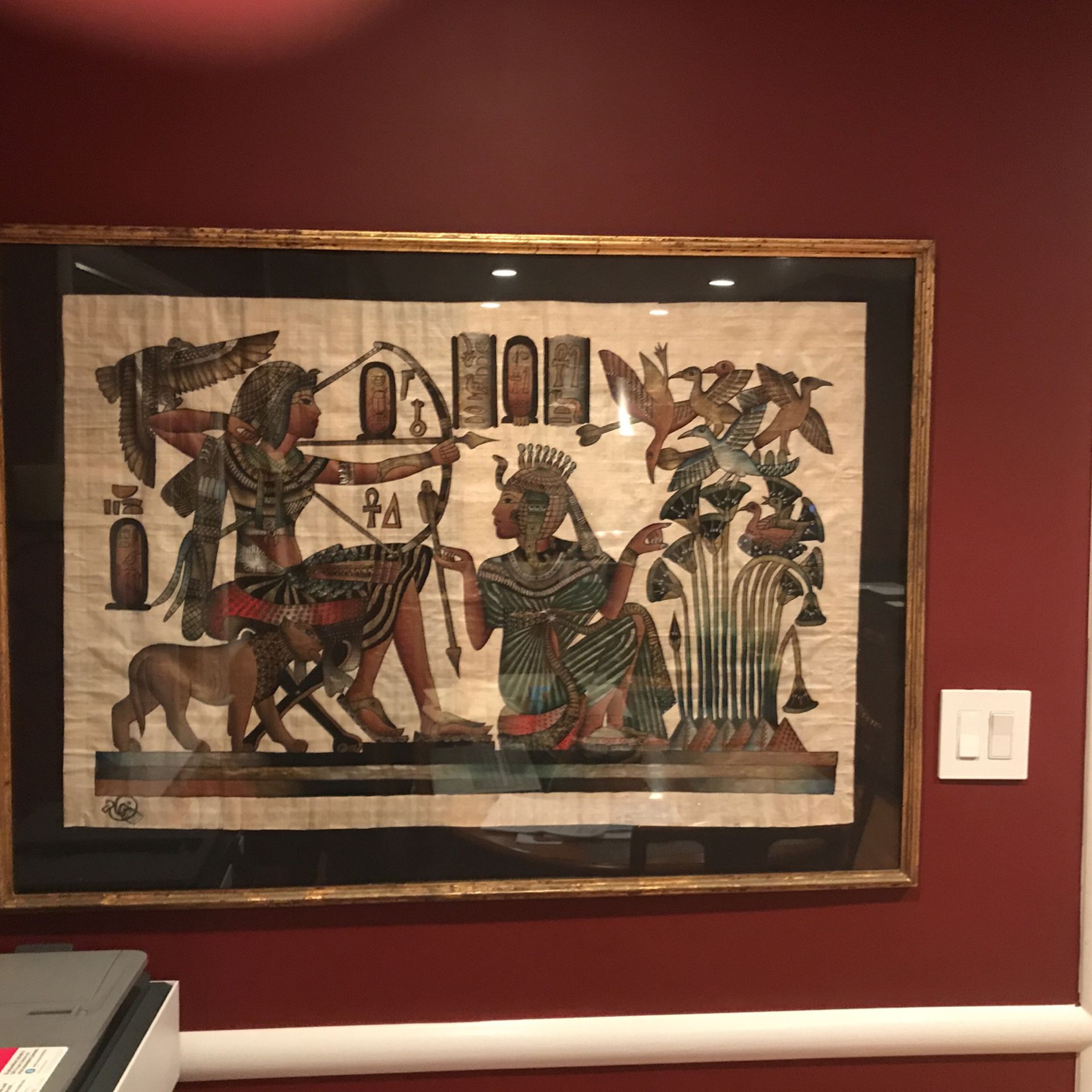 Papyrus Painting Of King Tut Hunting Ducks