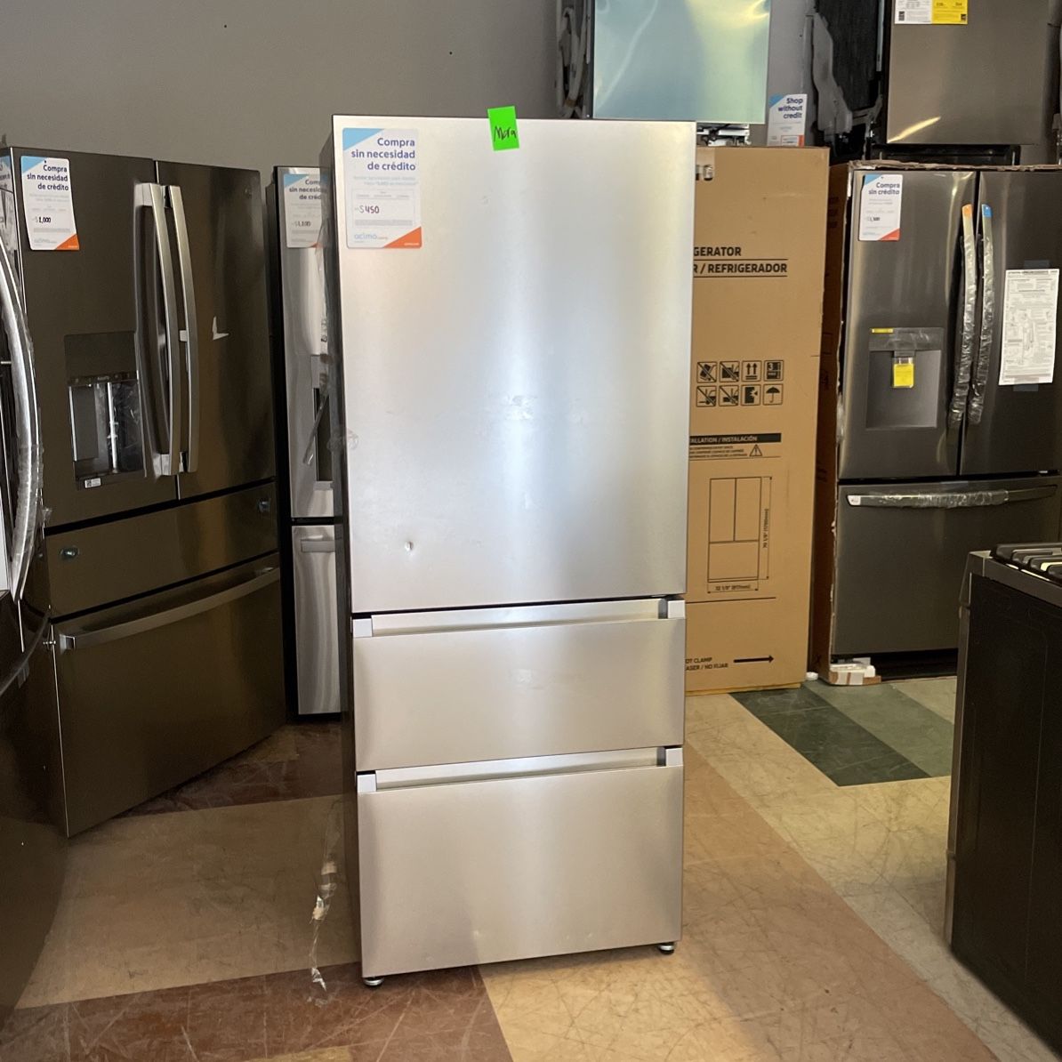 Mora 15 Cu.Ft 3 Door Counter-Depth Bottom Mount Refrigerator