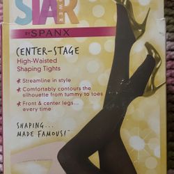BRAND NEW IN PACKAGE Star Power by Spanx Center-Stage High-Waisted ShapingTights JAVA Size F. 