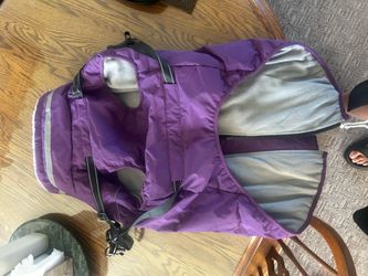 Large dog fleece waterproof jacket with harness
