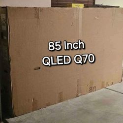 85 Inch QLED Samsung Smart TV 4K UHD Q70 with 120 Hz refresh rate new in the box.