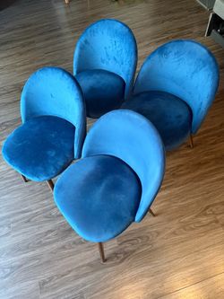 4 Blue Chairs