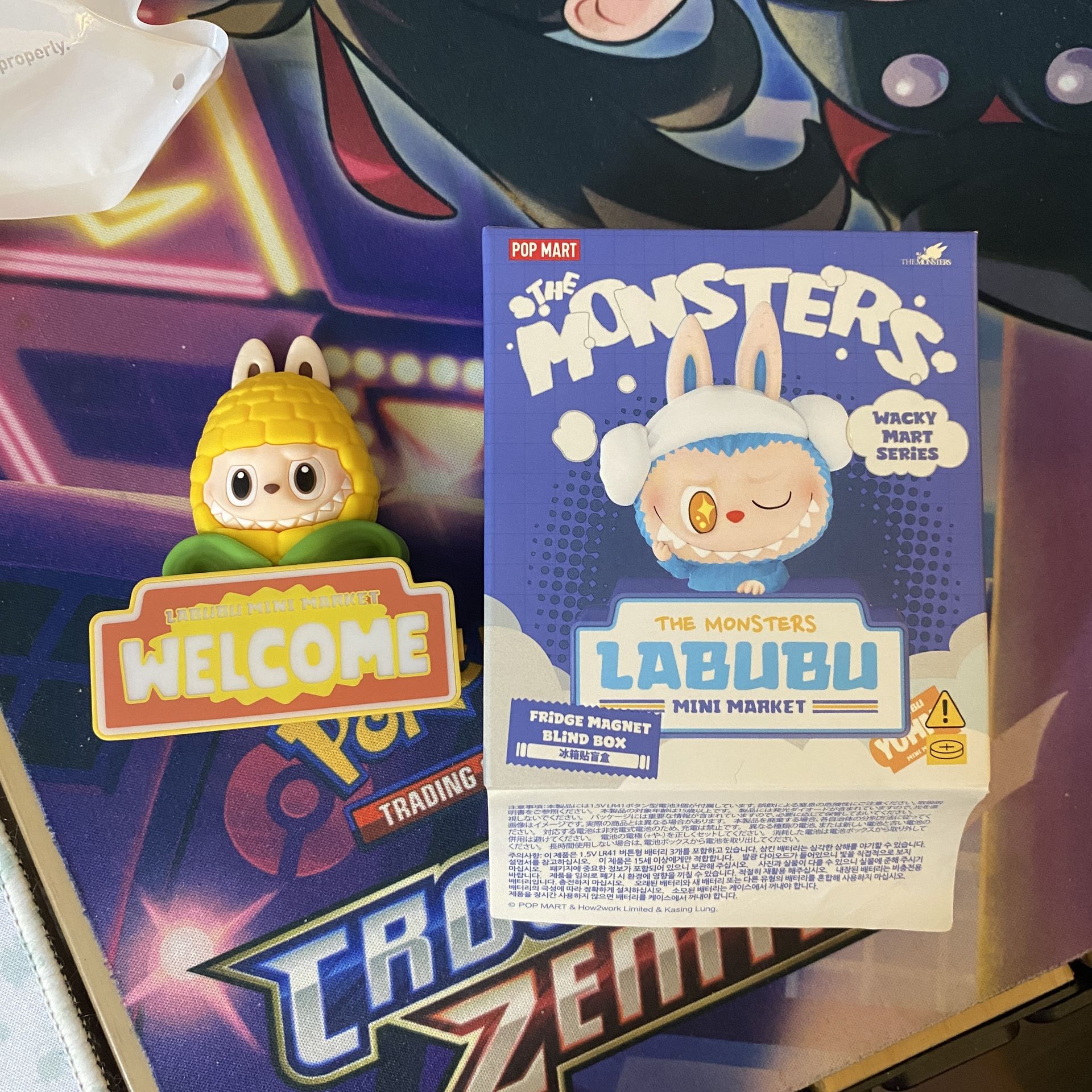 Pop mart the monsters LABUBU wacky mart corn fridge magnet
