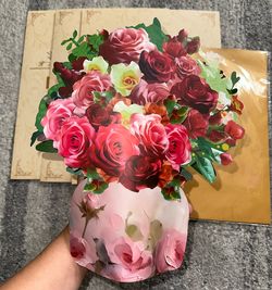 Pop up flowers in vase card - 3 for $5