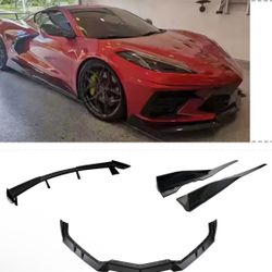 For 2020-2025 Corvette C8 ›Full Body Kits ( side skirts, front lip, & spoiler) 