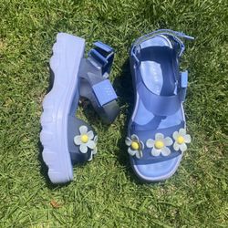 Melissa x Lazy Oaf Blue/ Yellow Size 8