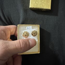 Gold nugget earrings