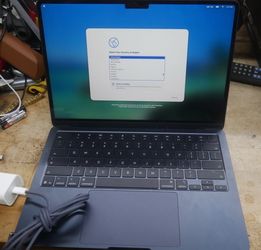 APPLE LAPTOP MACBOOK AIR A3449 M5 PROCESSOR 24 RAM 1GB STORAGE PRE OWNED F(contact info removed)8