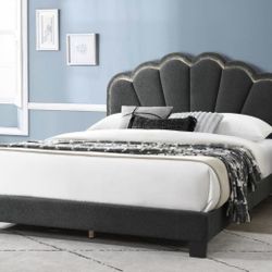 $0 Down! Bed Frame Boucle With LED Light