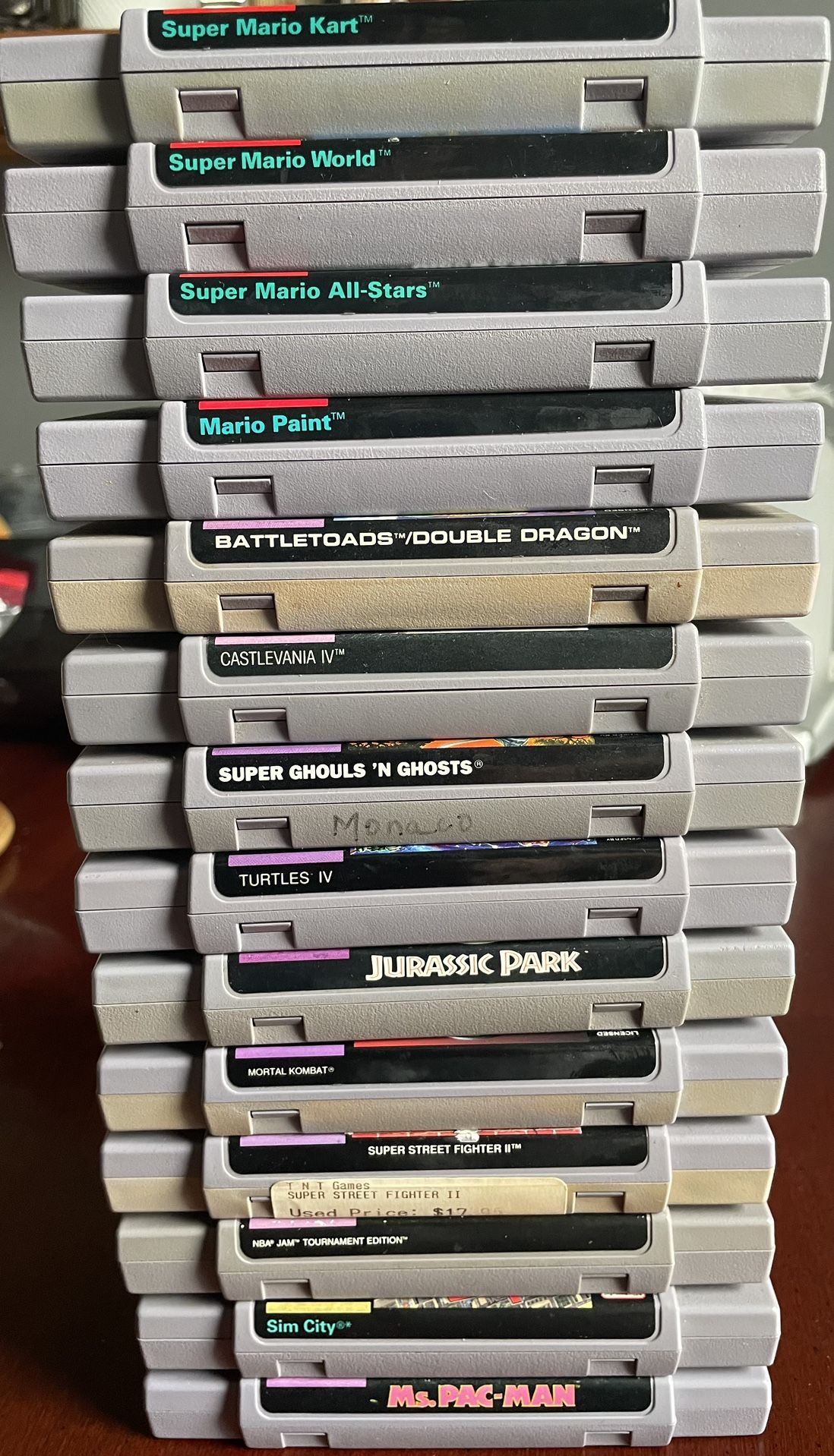 (SNES) Super Nintendo Game cartridges