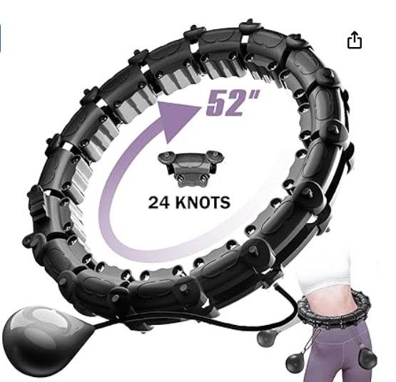 Upgraded Large Size Smart Weighted Exercise Hoops,24 knots 52in