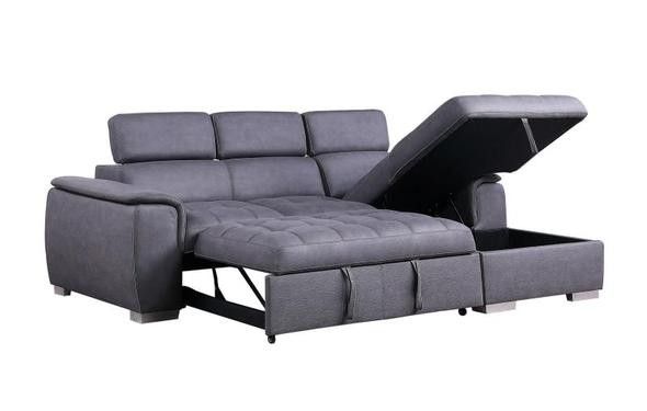 🦠39 DOWN 🦠Diego Gray Sectional with Pull-out Bed