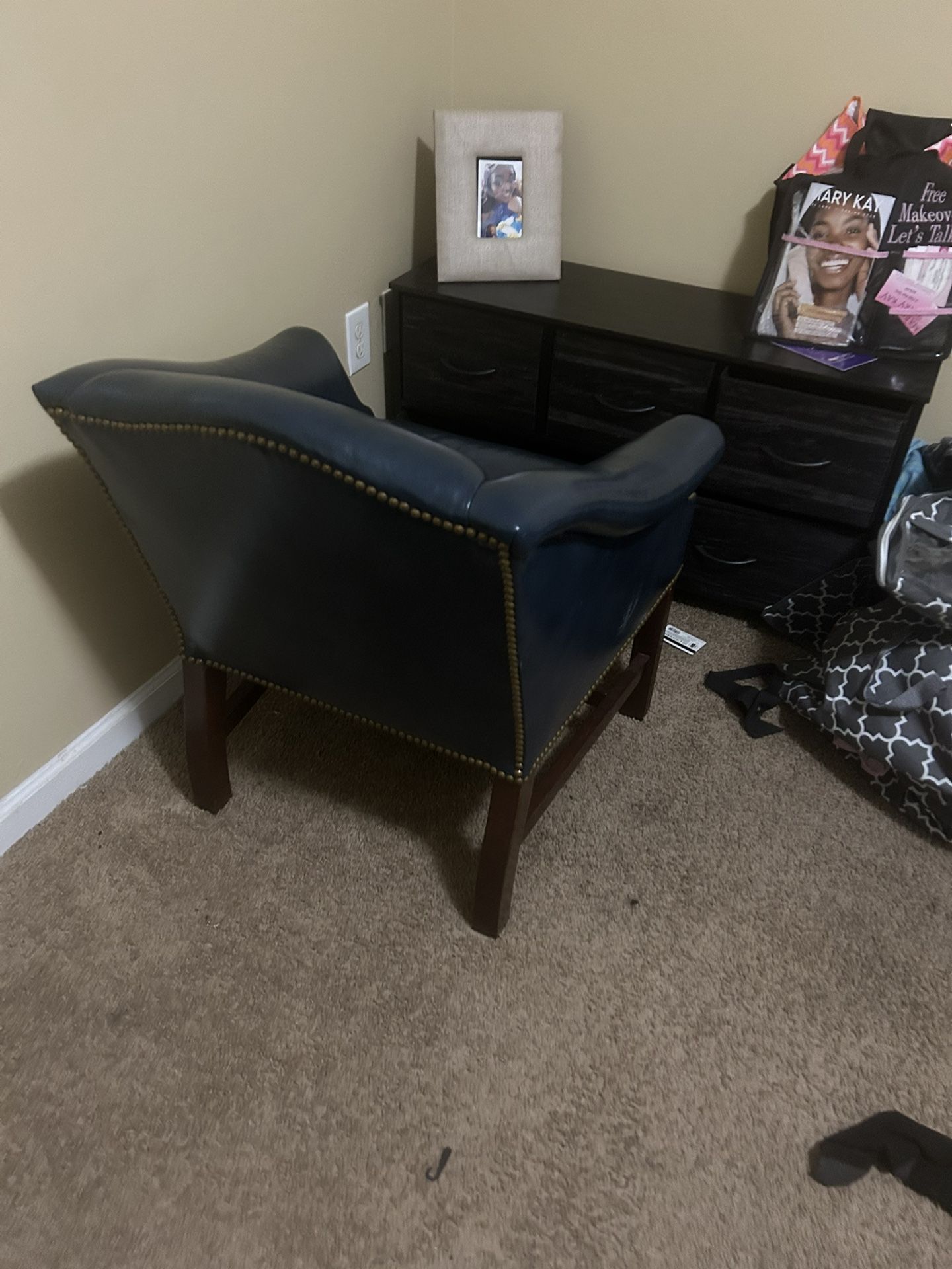 Blue Chair With Gold Trimming