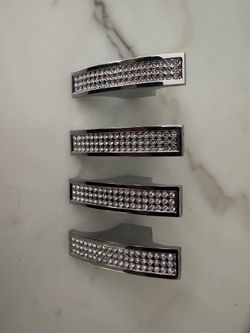 Set of 4 Crystal Chrome Drawer pulls